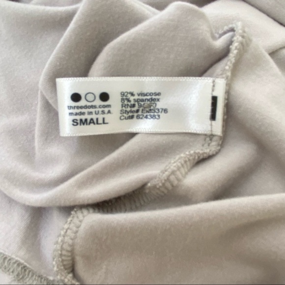 Three dots gray two piece top and tank dress set viscose jersey stretch small - Picture 6 of 7